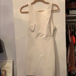 White open back dress with bow